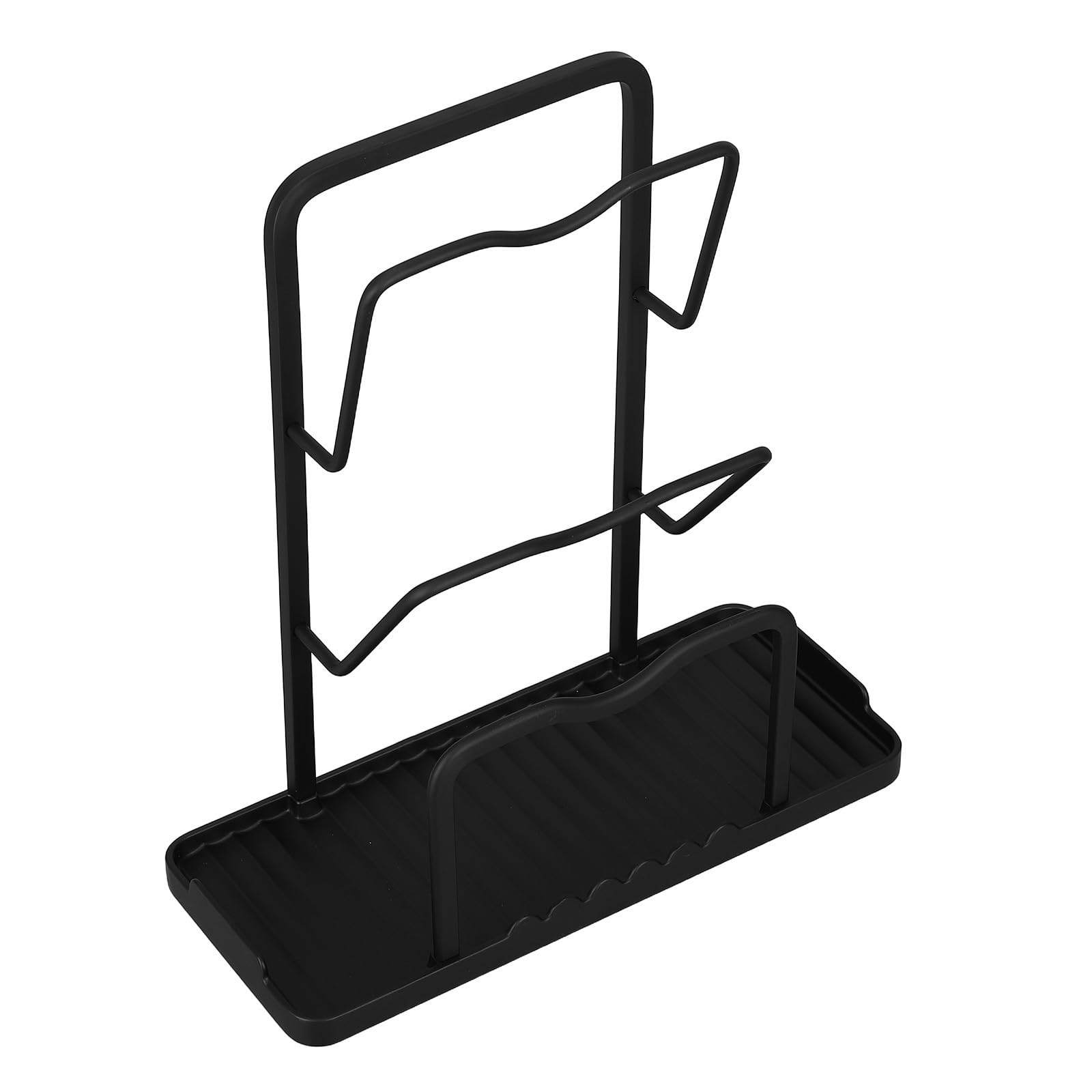 UPKOCH Organizador de Tapas de Cocina Negro de Aluminio Espacial de 3 Niveles, Ahorro de Espacio y Estable para Encimera Moderna y Minimalista