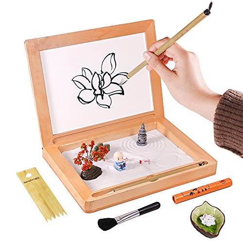 Meditation Gifts Zen Garden Board â€“ Home Zen Decor Office Zen â€“ Zen Relaxing Art Water Painting Board â€“ Zen Gifts for Man Women - Unique Stress Relief Gifts for Adults