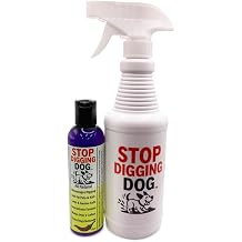Stop Digging Dog Spray Natural Dog Digging & Chewing Deterrent - Training Concentrate Kit Makes 1.5 Gallons Pet & Lawn Safe