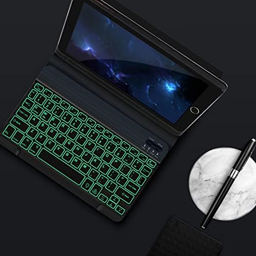 Keyboard Case for Samsung Galaxy Tab A7 10.4, JADEMALL Slim Cover with 7 Colors Bluetooth Backlit Keyboard for Samsung Tab A7 10.4 inch 2022/2020 (SM-T509/T500/T505/T507), Black