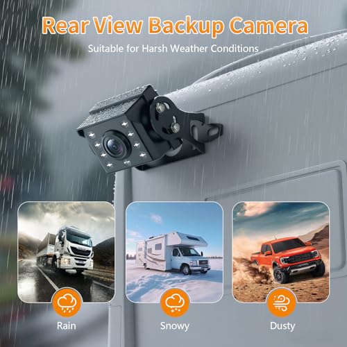 Back Up Camera Systems with Night Vision & Wide-Angle – Waterproof Reverse Camera for Trucks, RVs & Trailers (12V-24V) by TULAKEEY - Used condition - Image 6