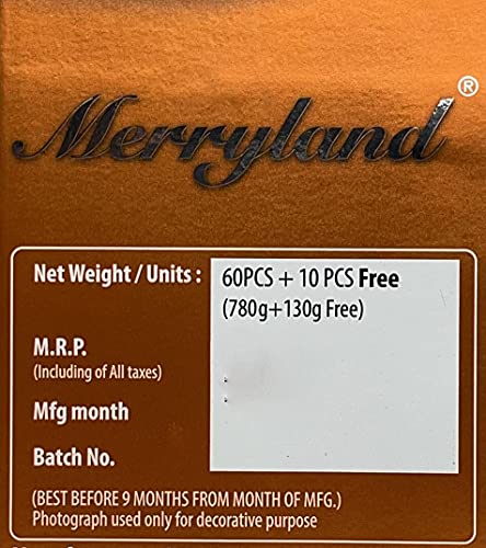 Image of GODKA Merryland Chocolate Box - Center Filled With Orange Flavour Chocolate (60 Pcs In Box, 910 Gm)