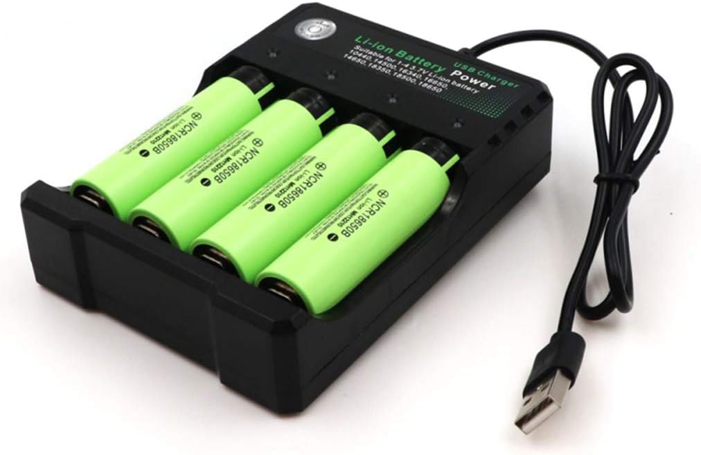 Amazon.com: 18650 Battery Charger 4 Bay, 18650 Charger for 3.7V Li-ion ...