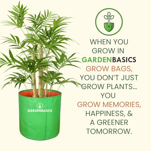 Image of Grow Bags - 260 GSM | Heavy Duty | UV Protected | HDPE Plant Pots for Home Garden | Reusable Plants Growing Bags for Terrace Gardening for Vegetables (5 Pcs, 9 X 12 Inches)