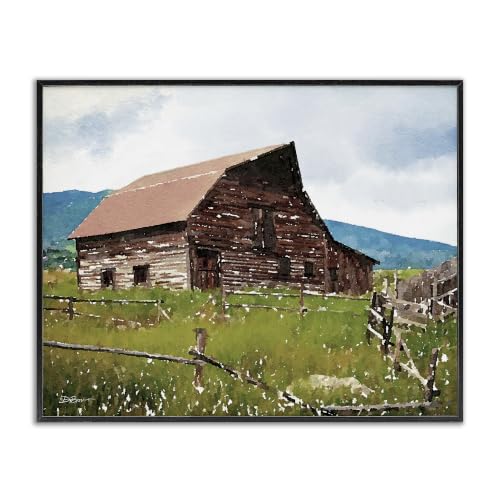 Country Cabin Landscape, 24 x 30 Inch Framed Giclée Print