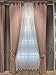 Set di Tende da Principessa Moderna Blackout, Tende in Broccato e Pannelli a tendaggi Bianchi con Pizzi Netti, per Soggiorno, Camera da Letto e Sala da Pranzo,Rosa,(W200 x L270cm) x 2