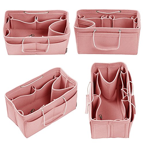 Ztujo Purse Organizer, Multi-Pocket Felt Handbag Organizer, Purse Organizer Insert With Handles, Medium, Large, X-Large (Slender Medium,Brush Pink) #TOP2