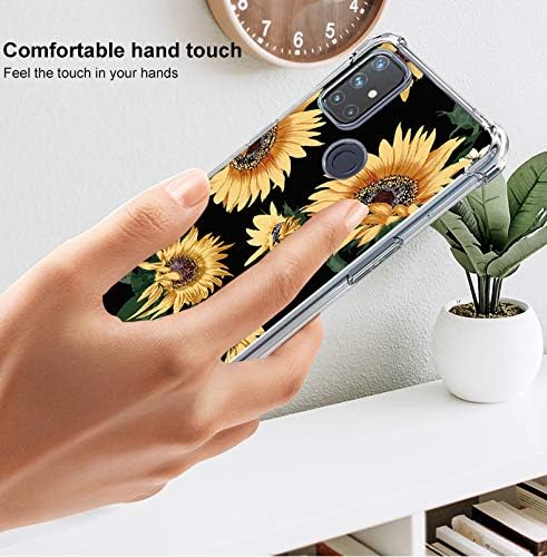 Starhemei for OnePlus Nord N10 5G case, Case for OnePlus Nord N10 5G, Soft TPU Shock Absorption Flexible Gasbag Protection Case Cover for OnePlus Nord N10 5G (Flower&Black)