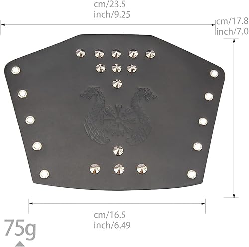 Miniatura 5 de Jeilwiy Brazaletes vikingos medievales de cuero, brazaletes de armadura de brazo, brazalete de cuero, guantelete punk para hombres y mujeres,