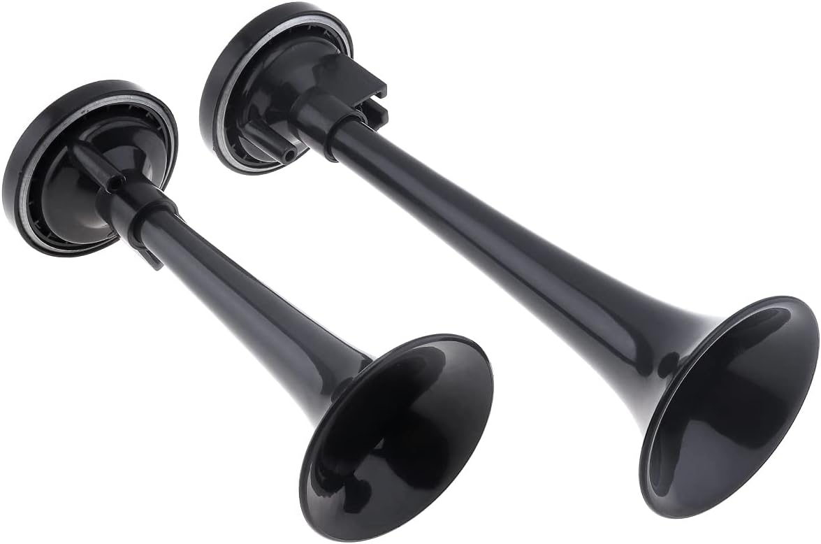 Train Horns for Trucks, 12V 178DB Super Loud Black Horns Dual Trumpet Air Horn Kit with Compressor for Cars, SUVs, Trucks, Boats, Motorcycles, Pickup