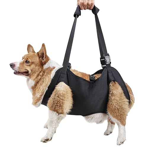 Dog Lift Harness,Full Body Dog Sling Carrier with Handle,Total Body Support for Dogs,Pet Dog Leg Support Sling Adjustable Retractable Breathable Lift Harness (L)