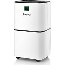 COSTWAY 12L/Day Dehumidifier with Digital Control Panel, Continuous Drainage, Laundry Drying, 3 Modes, Timer & Child Lock, Portable Dehumidifiers for Home Damp 12H Timer, 26x22x47cm