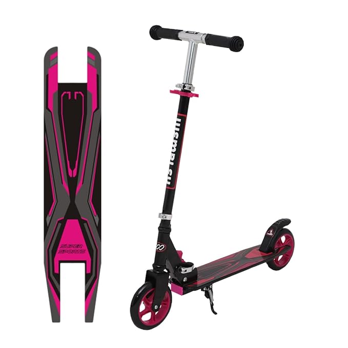 Wembley Kick Scooter for Kids 2 Wheels Steel Frame Large Foldable & Height Adjustable Handle Scooter Skating Scooter, Capacity 80kg