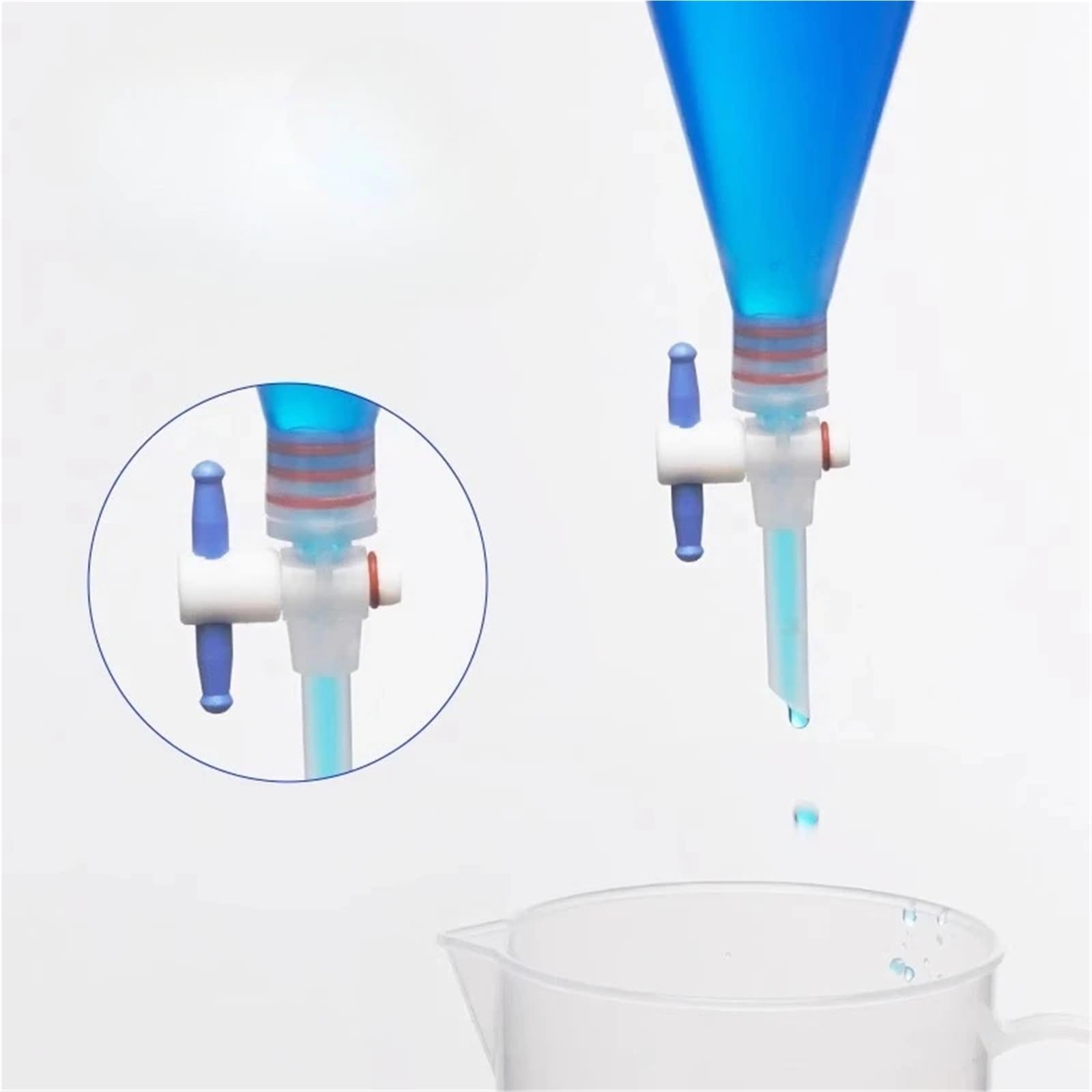 1pcs Lab 125ml/250ml/500ml/1000ml PP Dropping Funnel Plastic Separatory Funnel High Temperature Resistance Laboratory Supplies(500ml 1pc,Screw Cap)