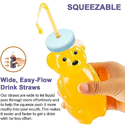 Mootikar NAIPING-1-AQUA Honey Bear Straw Cups For Babies 1 Pack, 8Oz Straw Bear Cup With Improved Safety Lid Design, Honeybear Baby Cup Straw thumb #3