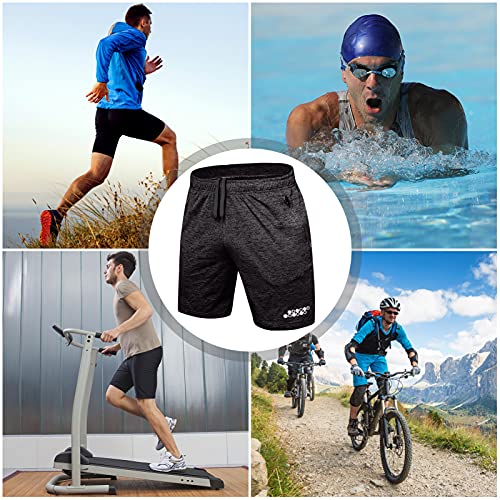 Tomshin Calções de corrida masculinos para ginástica esportiva Calções de ginástica esportiva com bo