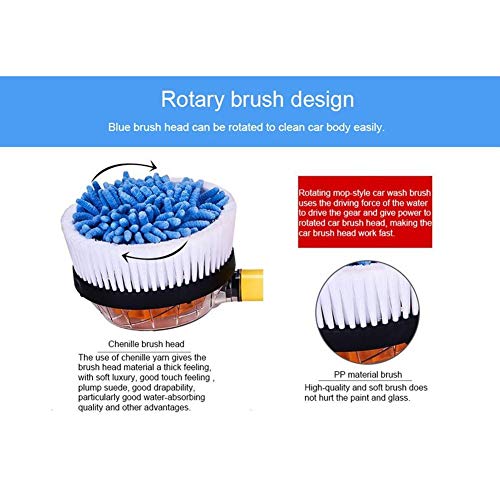 Rotating Car Wash Brush, High Pressure Car Foam Brush Rotating Automatic Sponge Hose Washing With Cleaner Cup Car Styling #TOP6