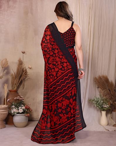 Image of Yashika Women's Georgette Saree with Blouse Piece for Traditional Ethinic Wear Sari