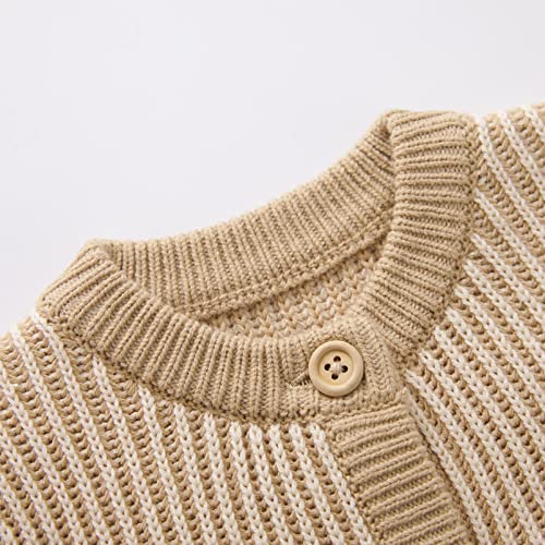 pureborn Casaco quente para bebês meninas meninos - cardigã de malha de algodão com fecho de botão,