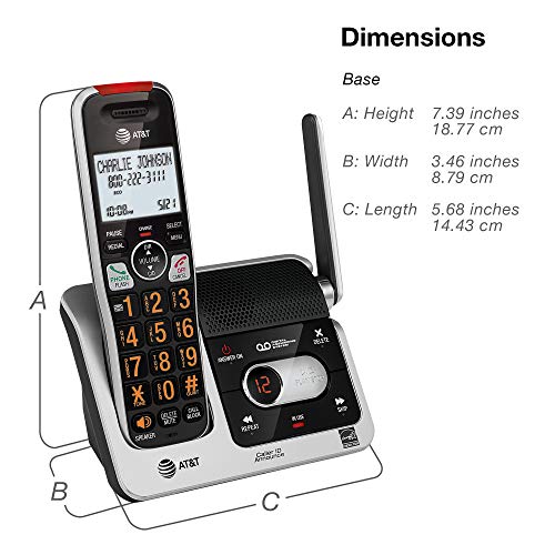 AT&T BL102 DECT 6.0 Cordless Phone for Home with Answering Machine, Call Blocking, Caller ID Announcer, Audio Assist, Intercom, and Unsurpassed Range, (Canadian Version) by VTech - Image 2