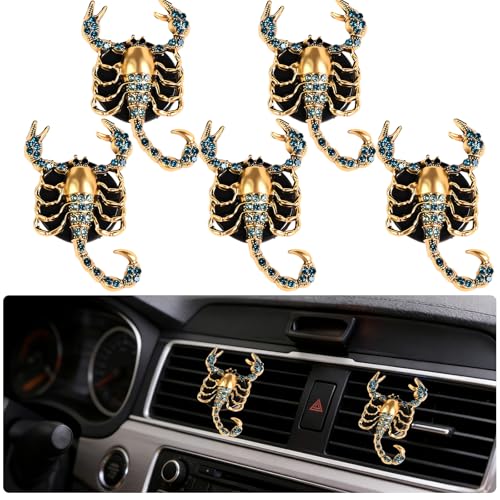 Image of 5 PCS ScorpionCar Decor, shiny Freshener Vent ClipsCar Accessories Decoration for Refillable Outlet Diffuser, Universal for Most Cars (Scorpion)