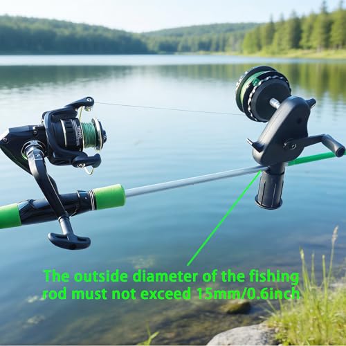 KingKatch Fishing Line Winder Spooler, Portable Reel Spooling Station with Unwinding Function, No Line Twist, Heavy-Duty Reinforced Nylon, Fits Spinning Baitcasting Spincast Reels, Black