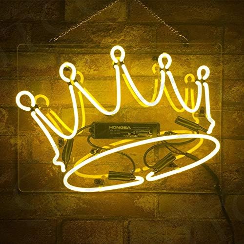 Neon Signs Wall Light for Home Decor or Bar Wall Neon Light Sign Provides Light for Parties, Living Spaces, or Restaurants (Crown 1511)