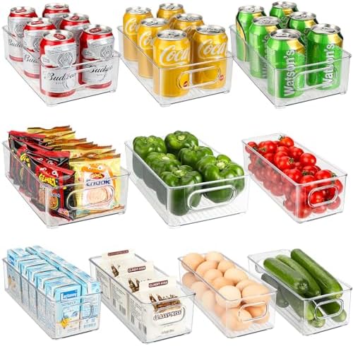 Royouzi 10Pcs Organizador de Nevera, 2 tamaños Cajas de Almacenam...