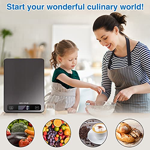 Bs One Digital Scale Kitchen Food Scale, 22Lb Digital Scale Weight Grams And Oz With Phone Bluetooth And Tare Function, 1 G/0.05Oz Precise Graduation, Food Scale For Cooking, Baking, Coffee(Black) #TOP6