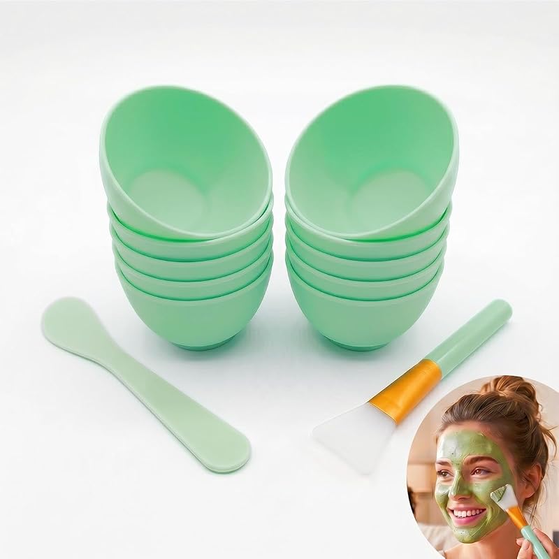 ZAJINJABD Conjunto com 10 tigelas de silicone e 2 aplicadores flexíveis