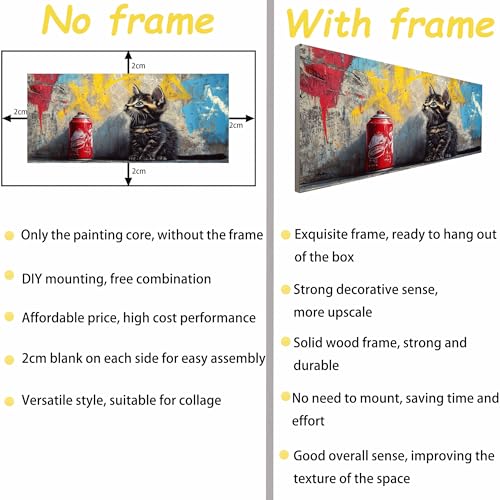Peinture affiche graffiti chat abstrait format vertical 50x100 cm - 7