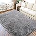 LOCHAS Ultra Soft Fluffy Rugs Faux Fur Sheepskin Area Rug for Bedroom Bedside Living Room Carpet Nursery Washable Floor Mat, 3x5 Feet Gray