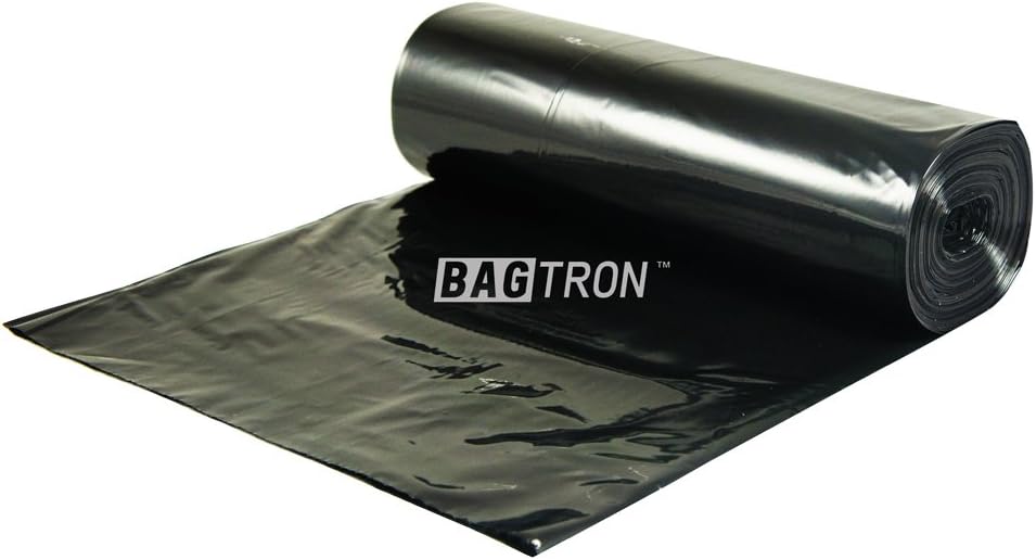45 Gallon Trash Bags, 30 Micron Heavy Duty Pure LDPE Garbage Can Liners, 40" x 46" Large, Black, 100 Count