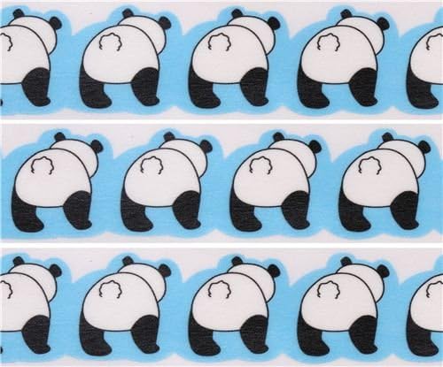 Blue die-cut panda butt animal Masking Tape deco tape Japan