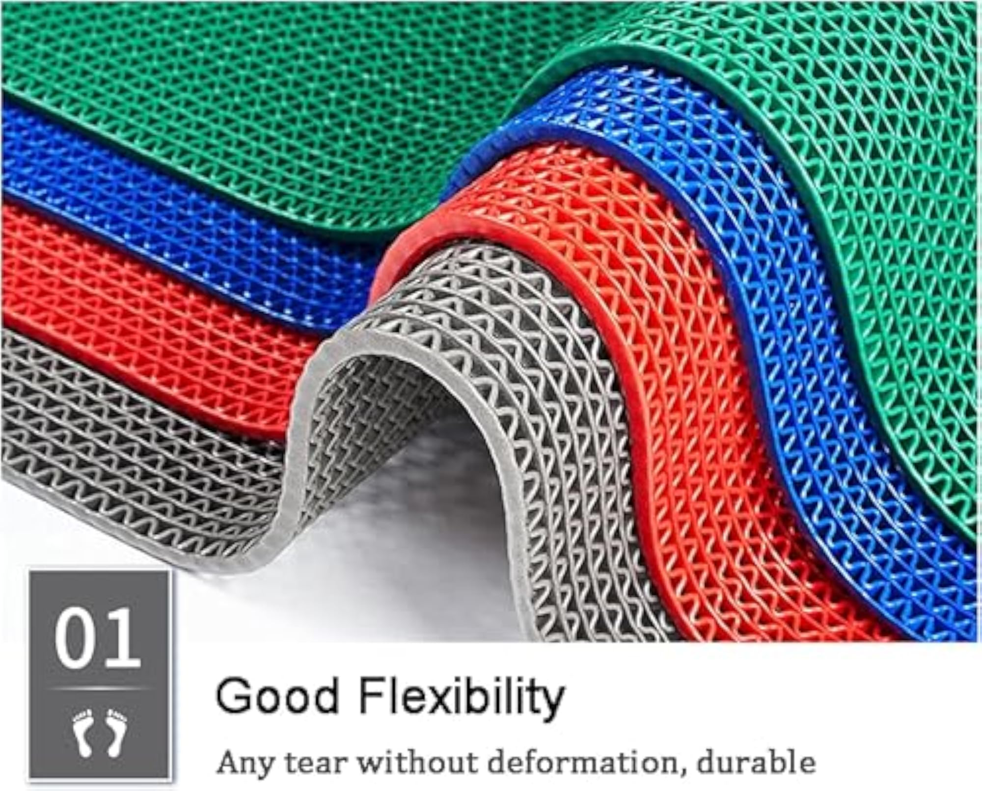 Premium Non-Slip PVC Drainage Floor Mat, 0.22'' Thick