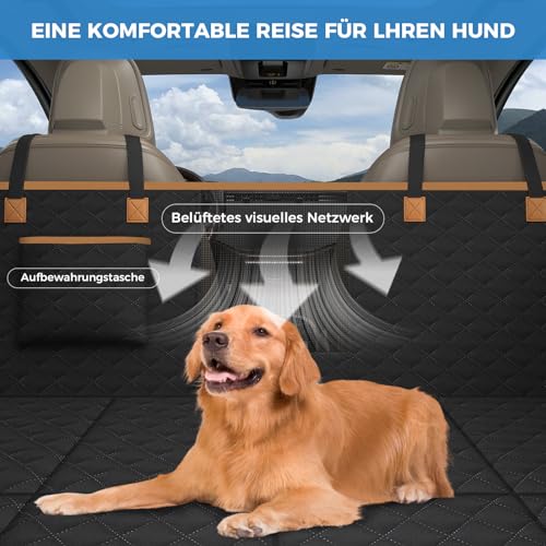 MyeMdan Hundedecke Auto Rücksitz, wasserdicht, Kratzfest Hunde-Autositz Rücksitz, mit 8 stabilen Hartholzplatten, für die meisten Autos, SUVs