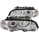 HEADLIGHTSDEPOT Chrome Housing Halogen Headlights Compatible with BMW Coupe 323Ci 325Ci 328Ci 330Ci M3 2000-2004 Includes Left Driver and Right Passenger Side Headlamps