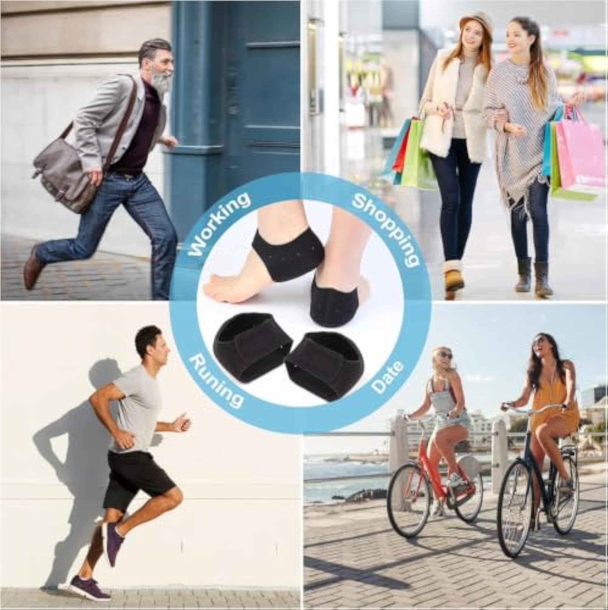 Gel Heel Cups with Ventilation Holes for Comfort