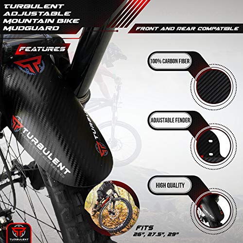 image for Turbulent - Pair Adjustable Mountain Bike Mudguard – Bicycle MTB Whe