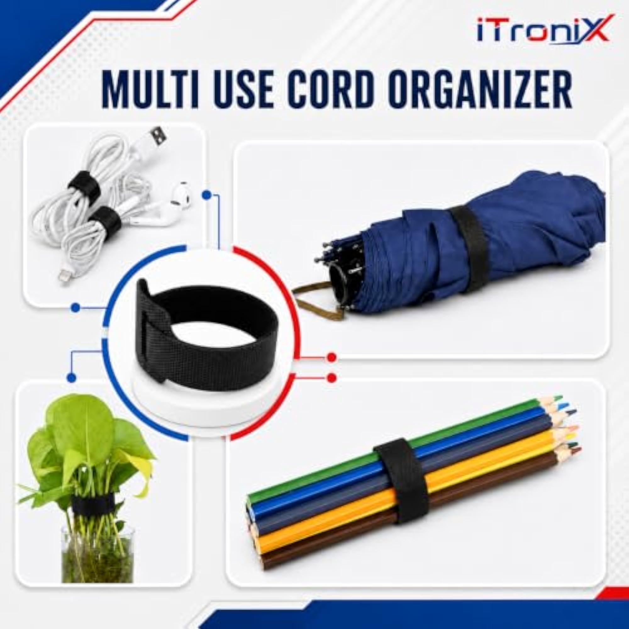 Cable Organizer Hook & Loop Cable Strap