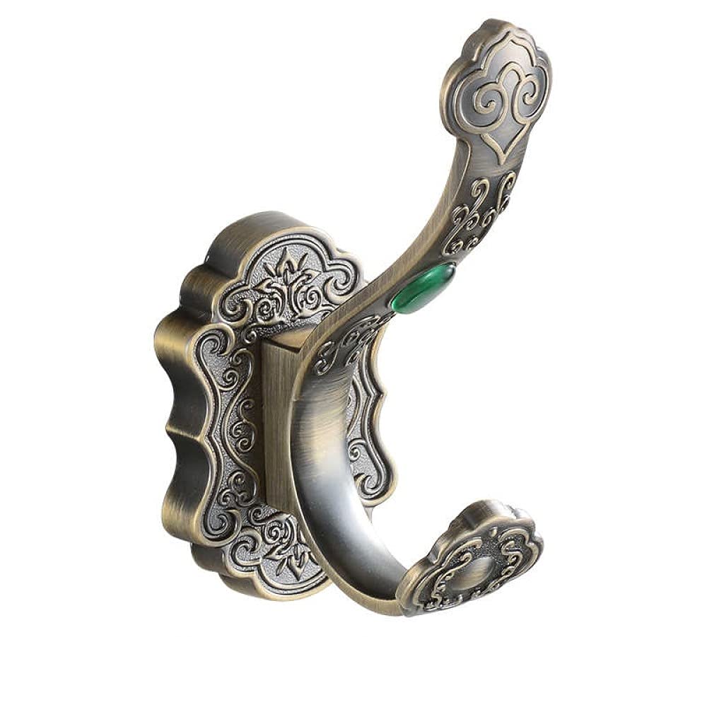 Crochet mural rétro bronze vert avec vis pour porte-serviette salle de bain