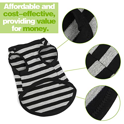 Paiaite 3-Piece Dark Striped Dog Shirt Set, Crafted from Breathable Cotton for Small and Medium Dogs. Keep Your Canine Cool and Stylish with Colorful Sleeveless Pet Tank Tops! L by Paiaite - Used condition - Image 5