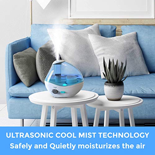 Ultrasonic Viral Support Humidifier For Bedrooms, Whisper-Quiet Operation With Nightlight And Auto-Shut Off, Adjustable Mist, 16 Hours Operating Time & Filter Included #TOP1