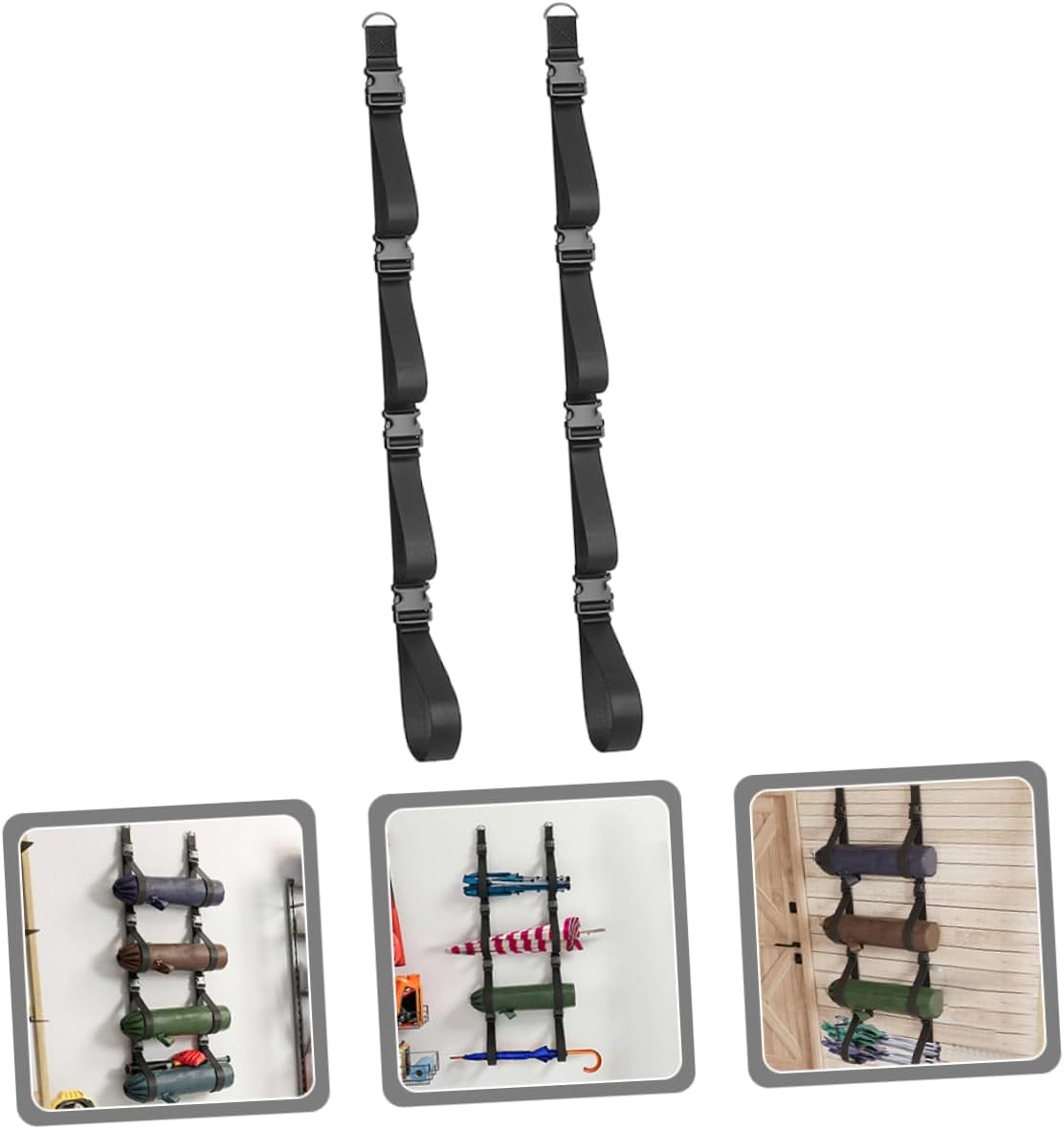 2Pcs Adjustable Wall Hanging Storage Strap Versatile Garage Organizer for Efficient Tool Storage Easy Installation Space Saving for Home and Garage