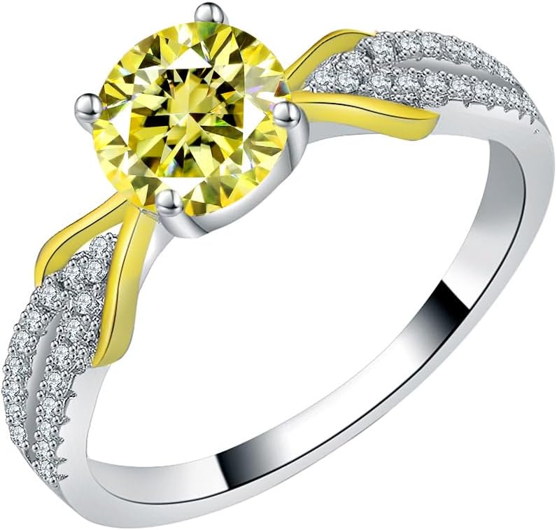 Gorgeous Laboratory Diamonds Ring for Women 1ct 6.5MM Moissanite S925 Silver Eternity Band Gift Wedding Jewelry