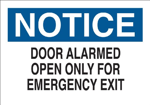Panneau de porte en aluminium Brady 41098 avec message d'alarme
