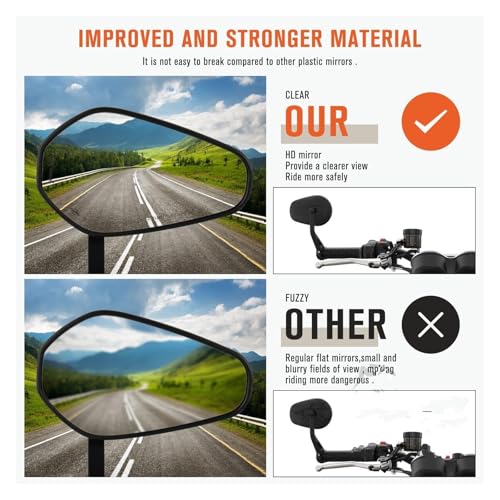 Retrovisor lateral ajustable para manillar de moto 6