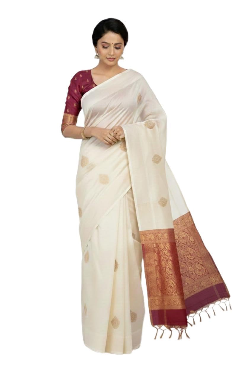 Elegant Semi Silk Saree, Traditional Indian Wear, Copper Brown with Paisley Pattern Design, Festive Collection-image-43