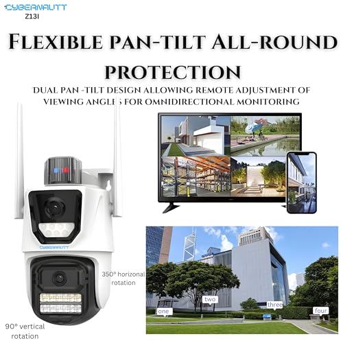 Image of XUGA Cybernautt Series Z13I 12MP Wireless Outdoor CCTV Camera | Dual Lens, Night Vision, Motion Detection, WiFi Surveillance, Home & Outdoor Safety
