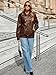 Glamaker Womens Oversized Faux Leather Jacket Fall Outfits Button Down Motorcycle Bomber Jackets Fashion Winter Coat Brown M